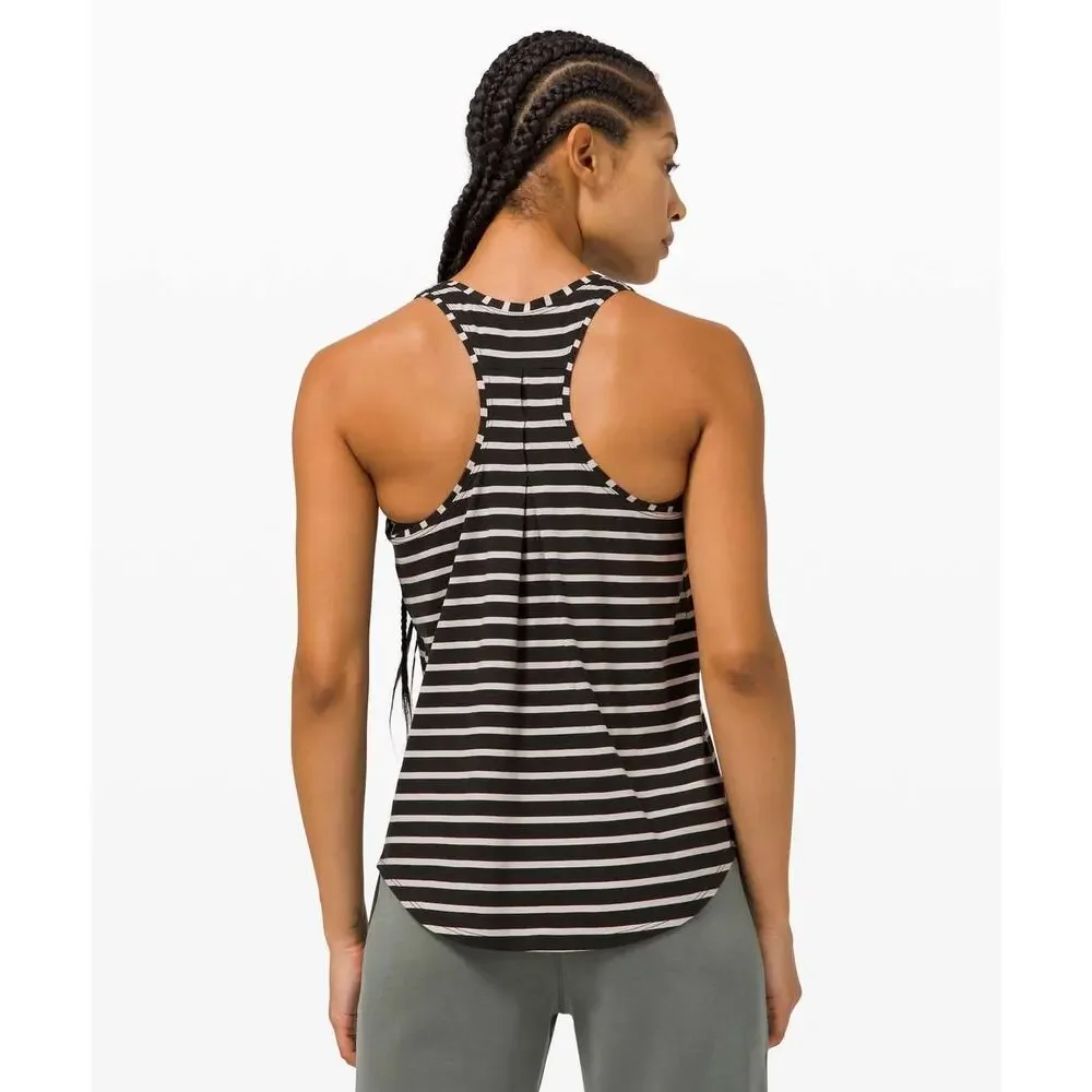 Lululemon Love Tank *Pleated Yachtie Stripe Black Chrome - Size: 4